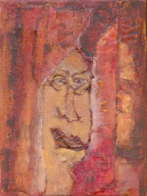 <b>Rictus</b><br>15x20cm (5.91x7.87 in)<br>Huile et collage / bois<br>Oil and bonding / wood<br><br>$120<br>2004