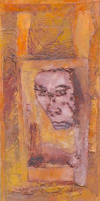 <b>Omission</b><br>15.5x30.5cm (6.10x12.01 in)<br>Huile et collage / toile<br>Oil and bonding / canvas<br><br>$200<br>2004