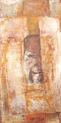 <b>Présence</b><br>15x30cm (5.91x11.81 in)<br>Huile et collage / toile<br>Oil and bonding / canvas<br><br>$200<br>2008
