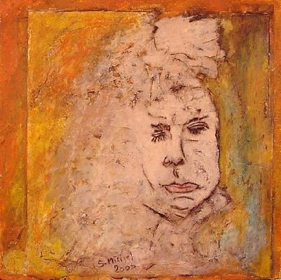 <b>Méditation</b><br>20x20cm (7.87x7.87 in)<br>Huile et collage / toile<br>Oil and bonding / canvas<br><br>$200<br>2005