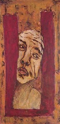 <b>Cathexis</b><br>12.5x25.5cm (4.92x10.04 in)<br>Huile et collage / toile<br>Oil and bonding / canvas<br><br>$Vendu<br>2005