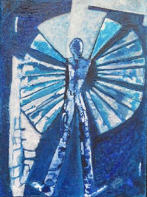 <b>Envol</b><br>30x40.5cm (11.81x15.94 in)<br>Technique mixte et acrylique sur toile<br>Mixed technique and acrylic on canvas<br><br>$400<br>2021/10
