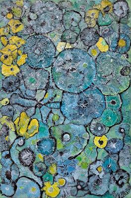 <b>Jardin secret des hylphes en fleurs</b><br>61x91cm (24.02x35.83 in)<br>Technique mixte et matériaux composite sur toile<br>Mixed technique and composite materials on canvas<br><br>$700<br>2026/3/20