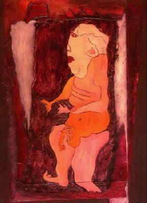 <b>Courbé</b><br>32.5x40cm (12.80x15.75 in)<br>Huile et collage / papier / bois<br>Oil and bonding / paper / wood<br><br>$300<br>2000