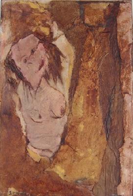 <b>Naïveté</b><br>20x30cm (7.87x11.81 in)<br>Huile et collage / papier / bois<br>Oil and bonding / paper / wood<br><br>$175<br>2004/5