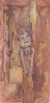 <b>Enfance</b><br>15x30cm (5.91x11.81 in)<br>Huile et collage / papier / toile<br>Oil and bonding / paper / canvas<br><br>$220<br>2004
