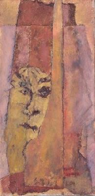 <b>Oeil maquillé</b><br>15x30cm (5.91x11.81 in)<br>Huile et collage / papier / toile<br>Oil and bonding / paper / canvas<br><br>$200<br>2004