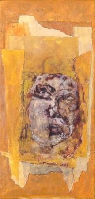 <b>Vision en l'air</b><br>15x30cm (5.91x11.81 in)<br>Huile et collage / papier / toile<br>Oil and bonding / paper / canvas<br><br>$200<br>2004