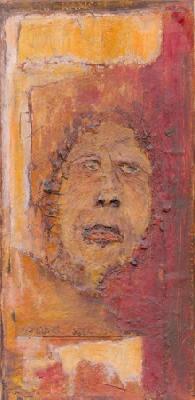 <b>Ébahi</b><br>15x30cm (5.91x11.81 in)<br>Huile et collage / papier / toile<br>Oil and bonding / paper / canvas<br><br>$200<br>2004