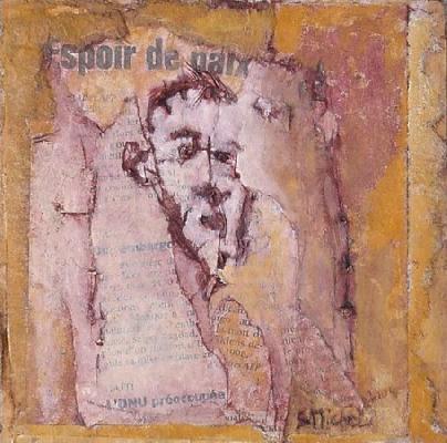 <b>Préoccupation</b><br>15x15cm (5.91x5.91 in)<br>Huile et collage / carton<br>Oil and bonding / cardboard<br><br>$150<br>2004